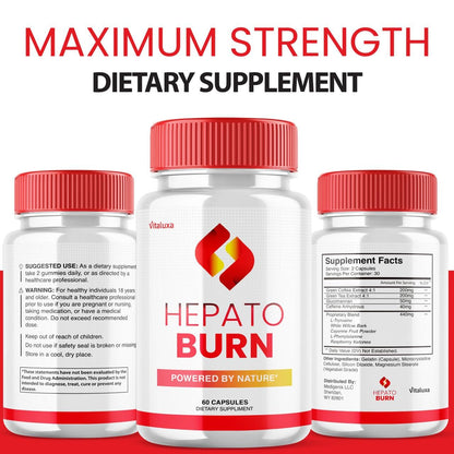 (3 Pack) Hepato Burn Capsules - HepatoBurn Supplement Pills Advanced Formula Wait Premium Blend All Natural Loss Support for Men Women, Hepataburn Reviews Maximum Strength Burner Health (180 Capsules) Vitaluxa buy supplements Au