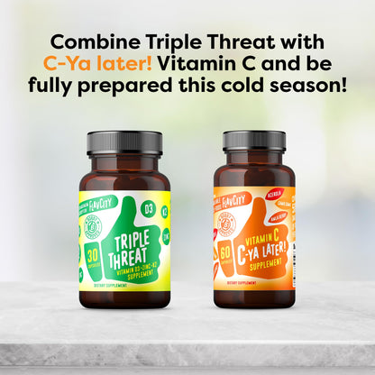 FlavCity Vitamin D3, K2 & Zinc - Triple Threat Supplement - Daily or Seasonal Immune Support - Vitamin D with K2 for Enhanced Absorption -