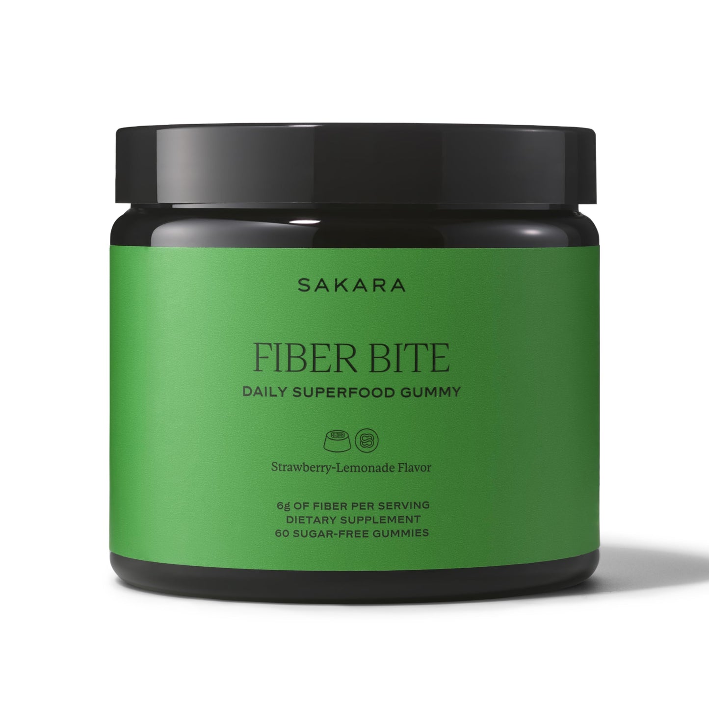 SAKARA Fiber Gummies for Gut Health & Digestive Support | 6g Prebiotic Fiber | Sugar-Free, Plant-Based | Strawberry Lemonade | 60 Count