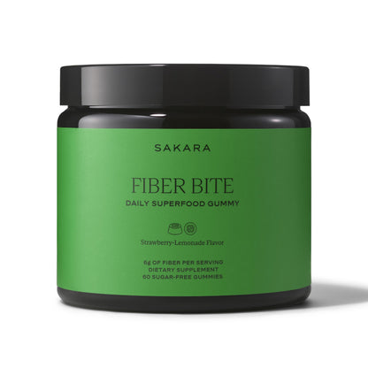 SAKARA Fiber Gummies for Gut Health & Digestive Support | 6g Prebiotic Fiber | Sugar-Free, Plant-Based | Strawberry Lemonade | 60 Count