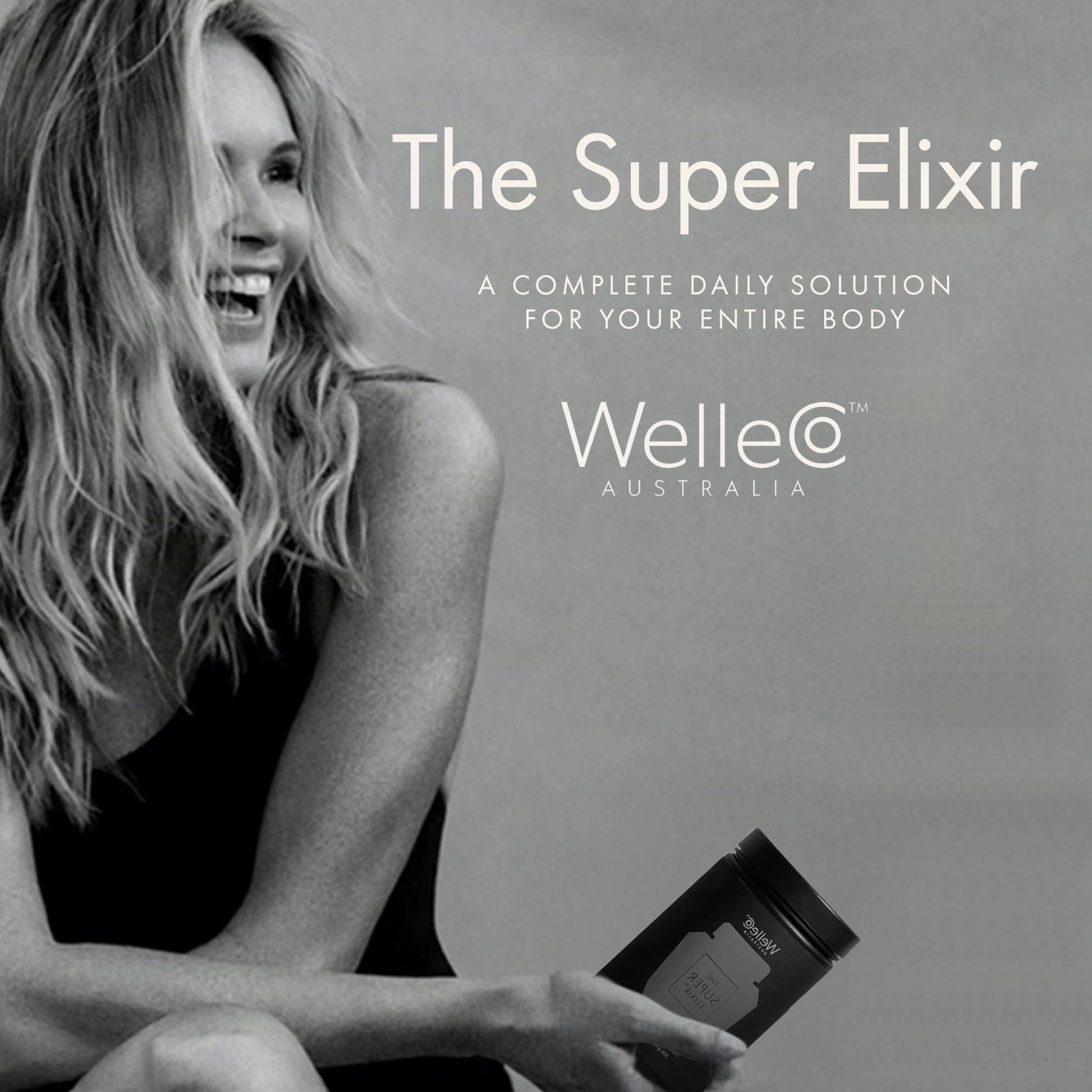WelleCo The Super Elixir Daily Greens Powder, Probiotic Drink Mix with Whole Foods, Gluten Free, Vegan Gut Health Powder, Energy, Immunity, Healthy Skin, Hair & Nails (300g, Lemon Ginger) WelleCo buy supplements Au