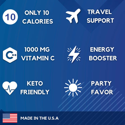 HydroMATE Electrolytes Powder Drink Mix Packets Hydration Accelerator Low Sugar Party Favors for Rapid Recovery Vitamin C Plu