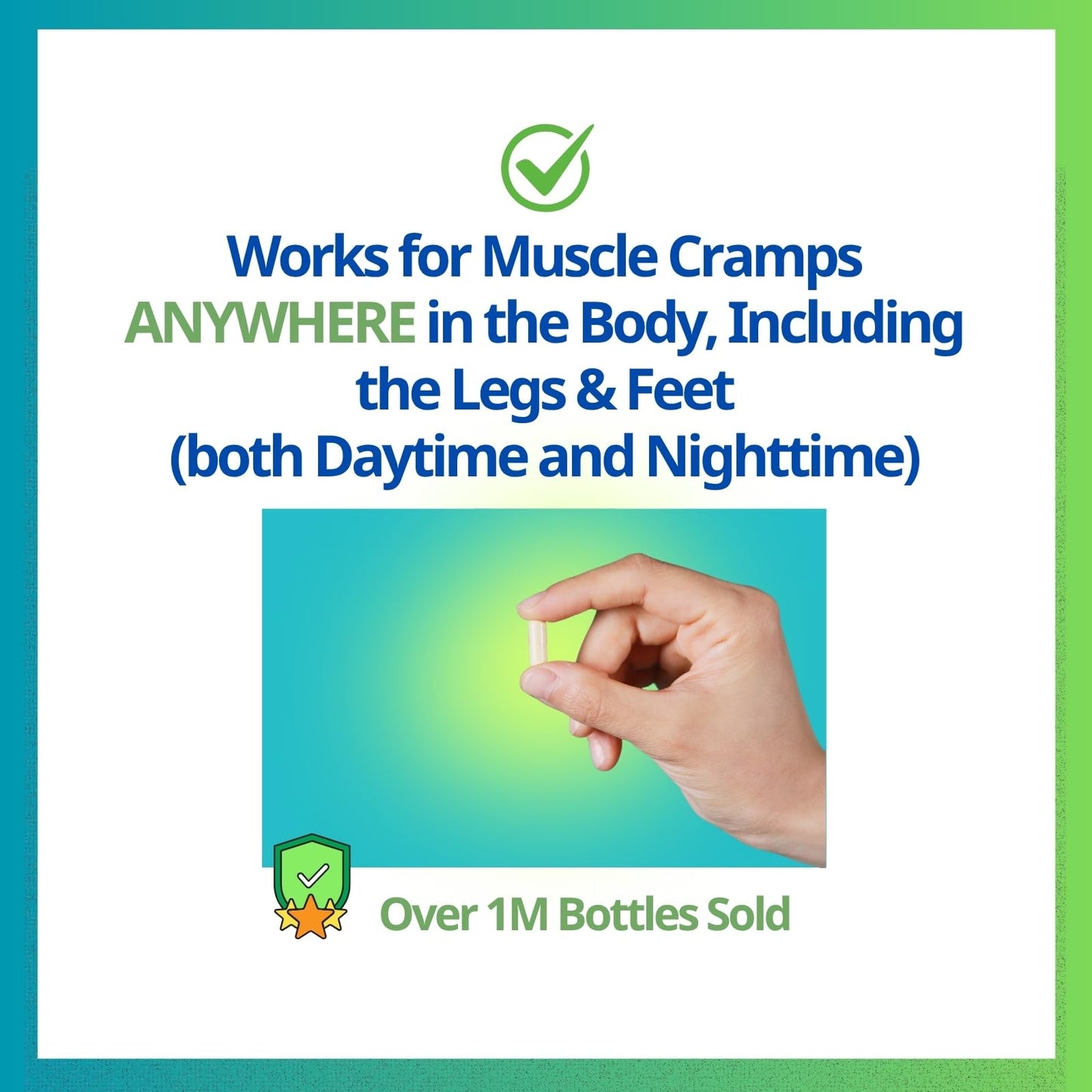 Cramp Defense® Leg Cramps Pills, Relief for All Muscle Cramps, Day and Night. Magnesium Supplement Capsules, 3-6 Month Supply. Non-Laxative