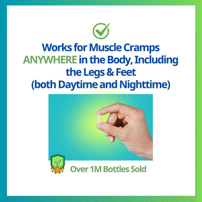Cramp Defense® Leg Cramps Pills, Relief for All Muscle Cramps, Day and Night. Magnesium Supplement Capsules, 3-6 Month Supply. Non-Laxative