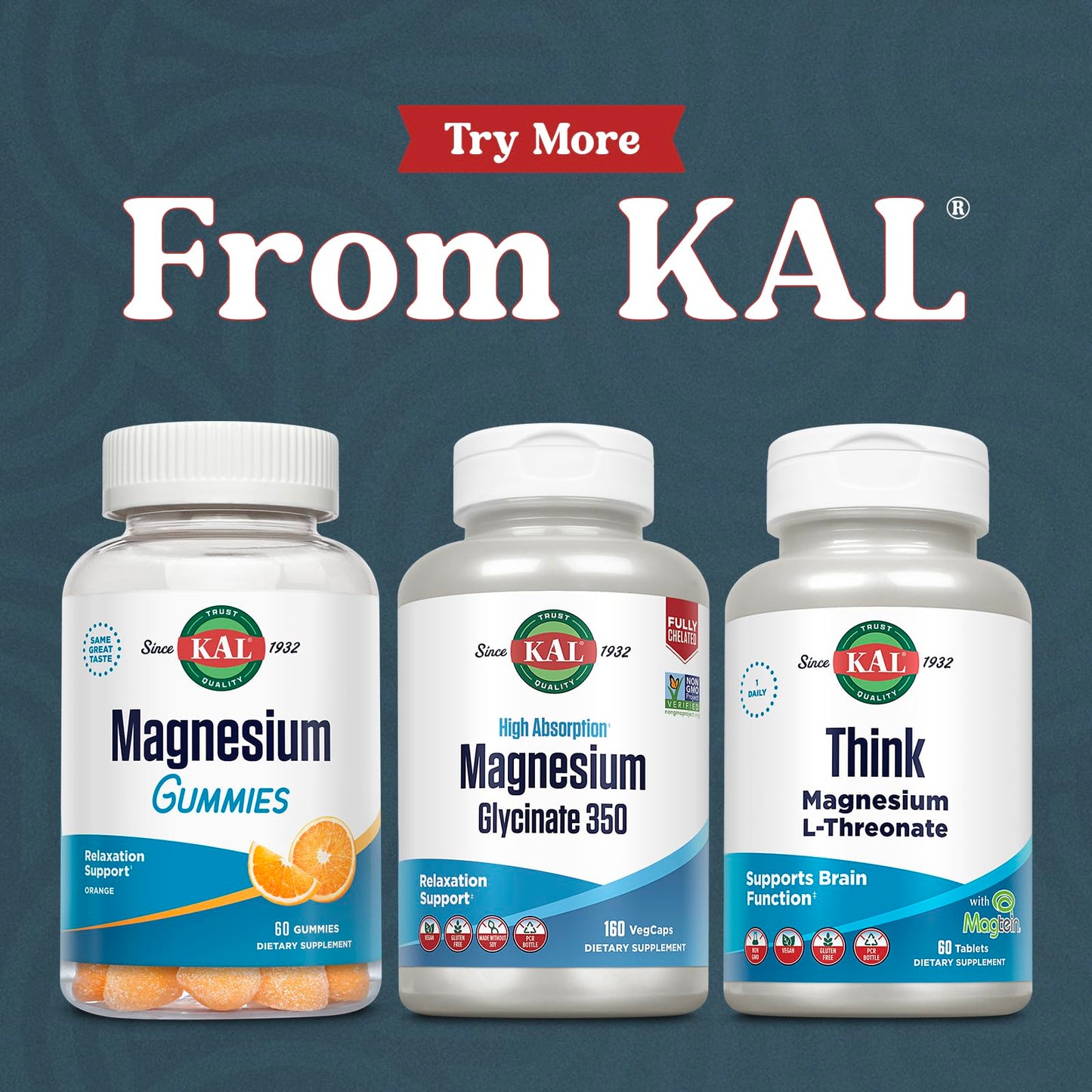 KAL Magnesium Glycinate Capsules, Fully Chelated Magnesium Bisglycinate, High Absorption Magnesium Supplement, Healthy Bones, Muscle, Relaxation and Stress Support, Non-GMO 160 count KALBuy Supplements Australia