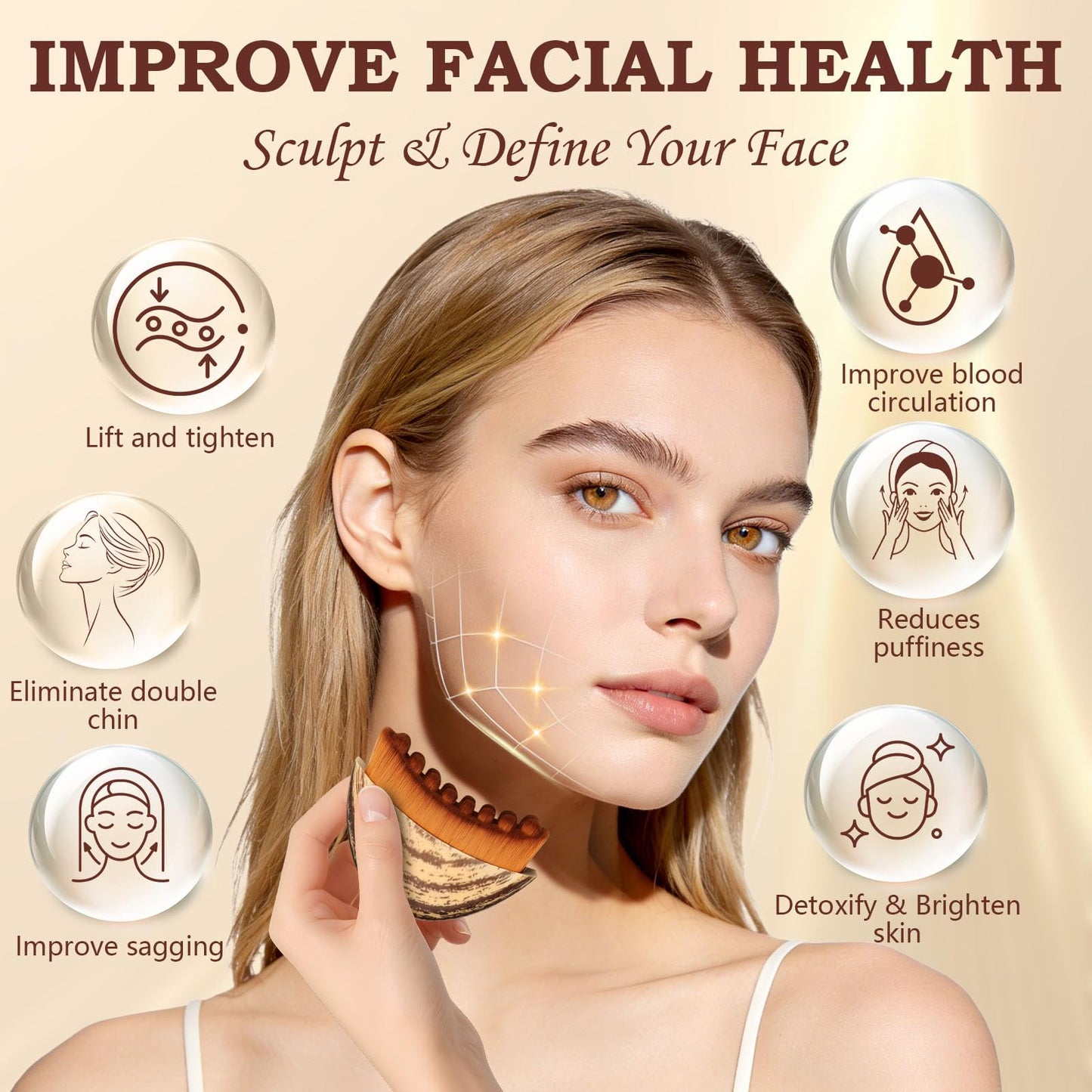 Pnctho 2026 New 2 Pcs Lymphatic Contour Face Brush,Lymphatic Drainage Massager for Chin & Neck, Jawline & Neck Lymphatic Massage Brush for Contouring, De-Puffing & Smoother Skin, Skin Firming 2 Pack Pnctho buy supplements Au