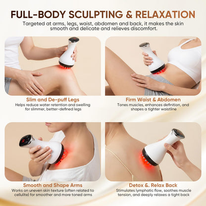 Lymphatic Drainage Massager, Anti Cellulite Massage Tool & Body Sculpting Machine with 30-Level Microcurrent, Light, Heat & Vibration for Legs, Arms & Belly, Helps Reduce Stretch Marks & Cellulite AFLUODN buy supplements Au
