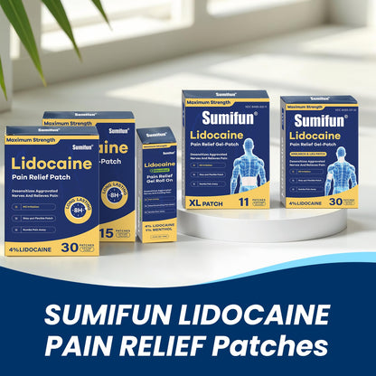 Sumifun 4% Lidocaine XL Pain Patches | Extra Large 4.72"x7.87" for Full Back & Thigh Coverage | Maximum Strength OTC Numbing | 8-Hour Medical Adhesion (X-Large, Count, 18) SumifunBuy Supplements Australia