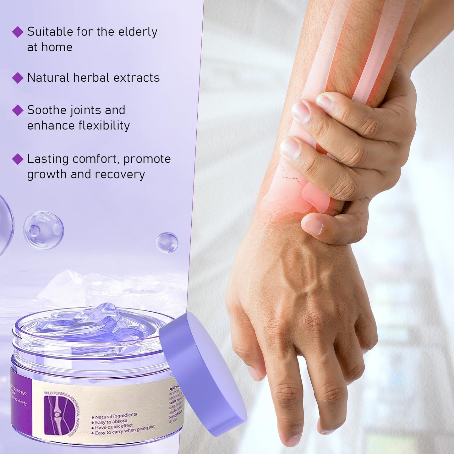 2PCS Soothing Relief Massage Gel, Joint Gel Purple Gel Cooling Activities Throughout The Body, Soothing Knees, Lumbar, Neck, Back, Shoulders, Hands, and Feet iaredonBuy Supplements Australia