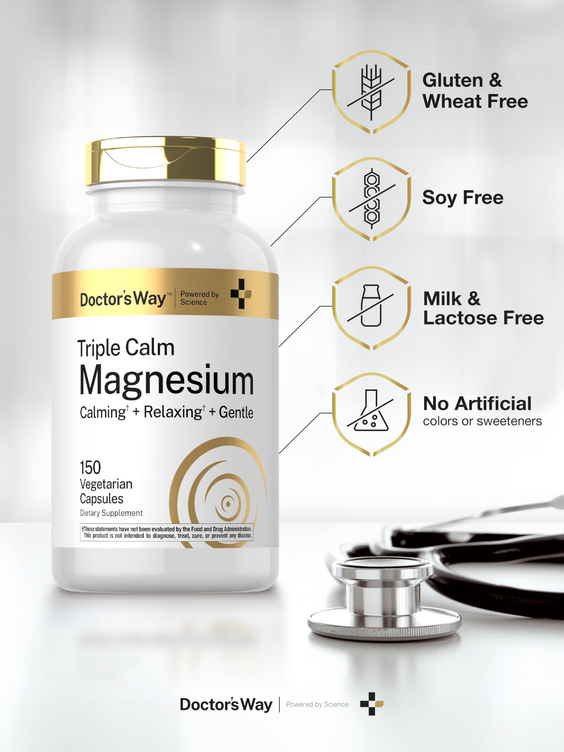 Doctor's Way Triple Magnesium Complex | 150 Capsules | Citrate, Glycinate, & Malate Supplement | Vegetarian, Non-GMO, Gluten Free Formula Doctor's Way buy supplements Au