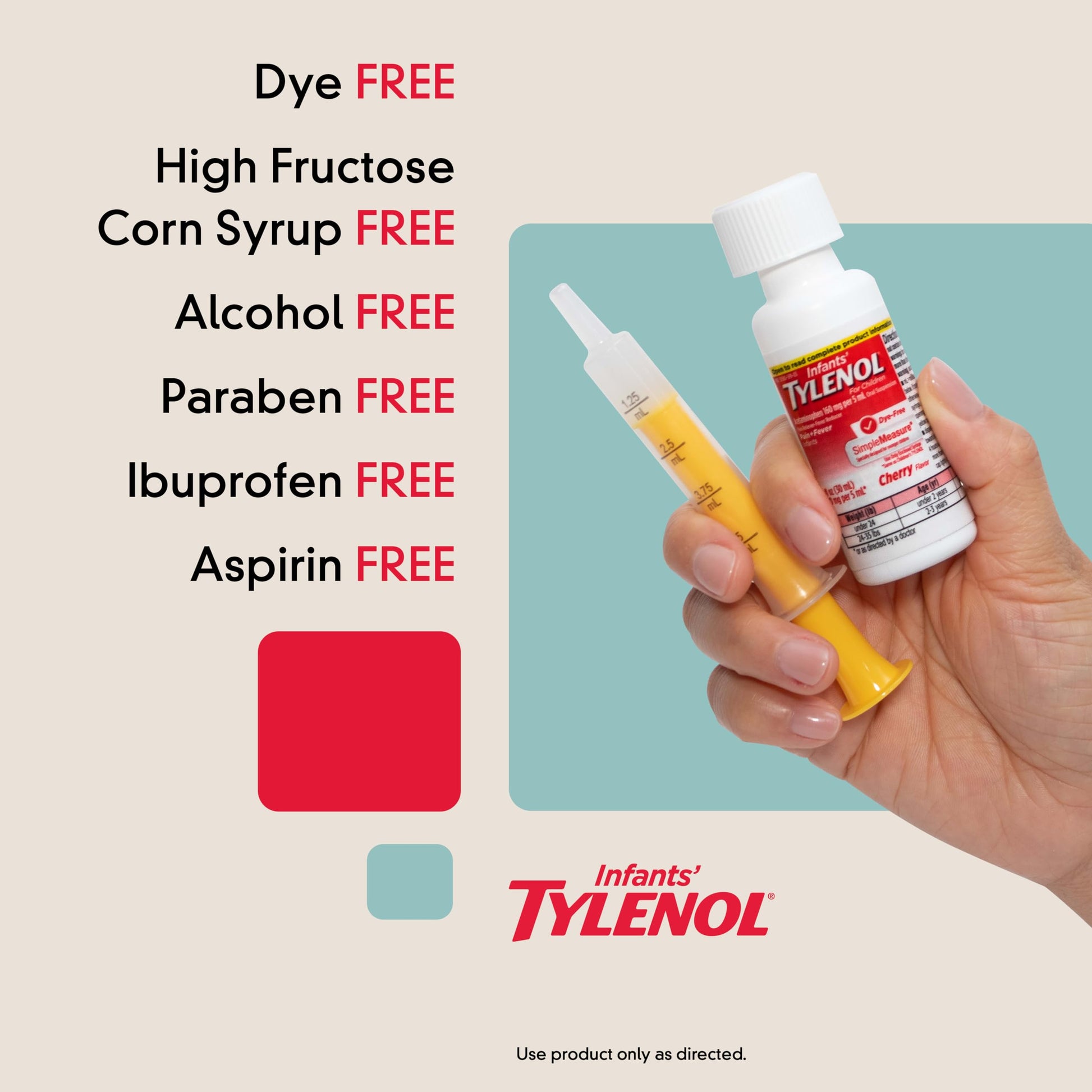 Infants' Tylenol Liquid Pain Reliever and Fever Reducer Medicine, Acetaminophen Oral Suspension for Sore Throat, Headache & Teething, Kids Fever Reducer; Dye-Free Cherry Flavor, 2 fl oz, Pack of 1 Tylenol buy supplements Au