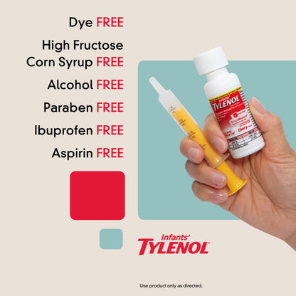Infants' Tylenol Liquid Pain Reliever and Fever Reducer Medicine, Acetaminophen Oral Suspension for Sore Throat, Headache & Teething, Kids Fever Reducer; Dye-Free Cherry Flavor, 2 fl oz, Pack of 1 Tylenol buy supplements Au