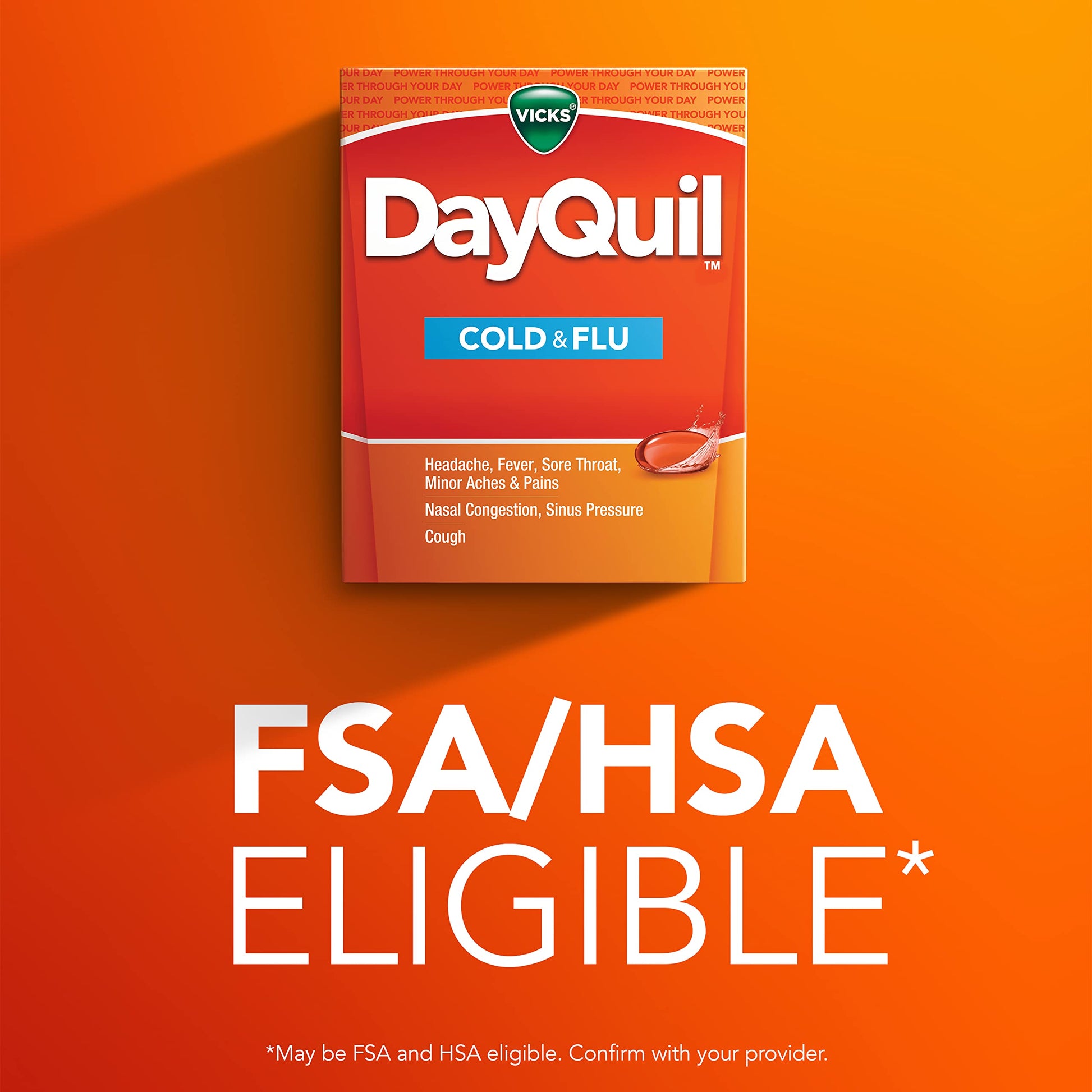 Vicks DayQuil Cold & Flu Medicine, Non-Drowsy Powerful Multi-Symptom Daytime Relief for Headache, Fever, Sore Throat, Minor Aches and Pains, Nasal Congestion, Sinus Pressure and Cough, 48 Liquicaps Vicks buy supplements Au