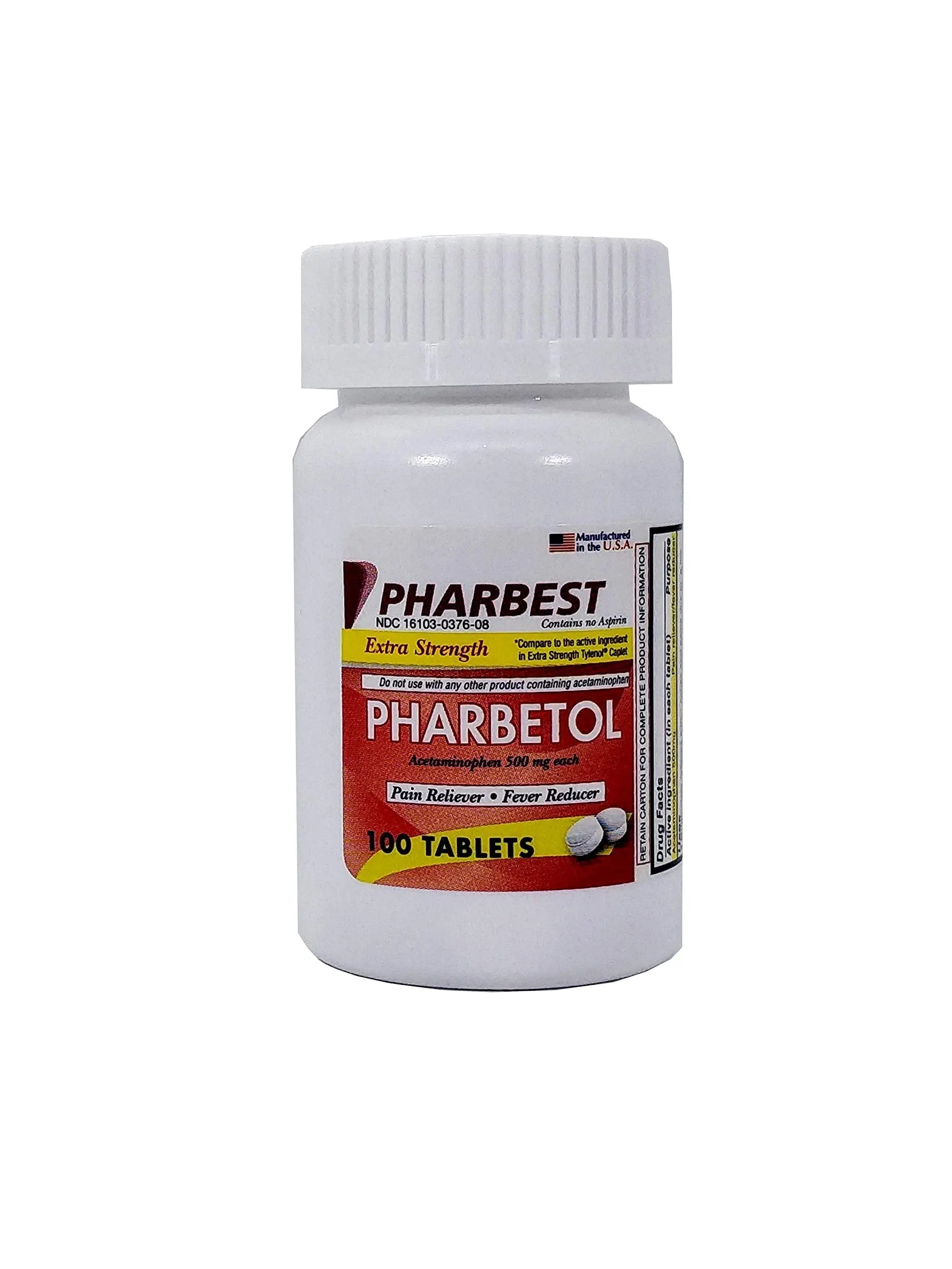 Pharbetol 500mg Extra Strength Tablets 100 Count (Generic Extra Strength) PHARBEST PHARMACEUTICALSBuy Supplements Australia