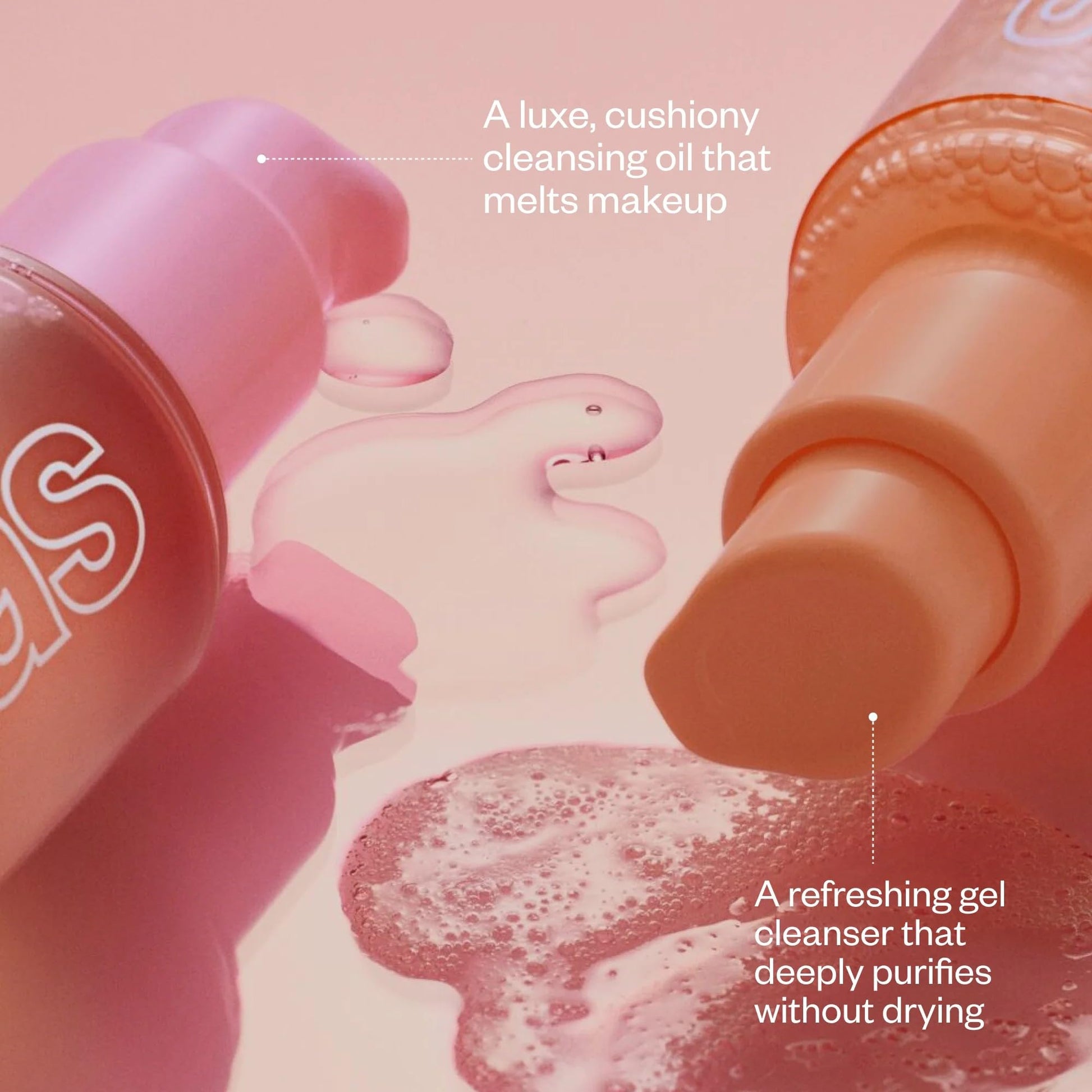 Kosas Mini Plump + Juicy Double Cleansing System — Botanical Oil Cleanser + Gel Cleanser Set, Soap & Sulfate Free, Hydrating Makeup Remover for All Skin Types KosasBuy Supplements Australia