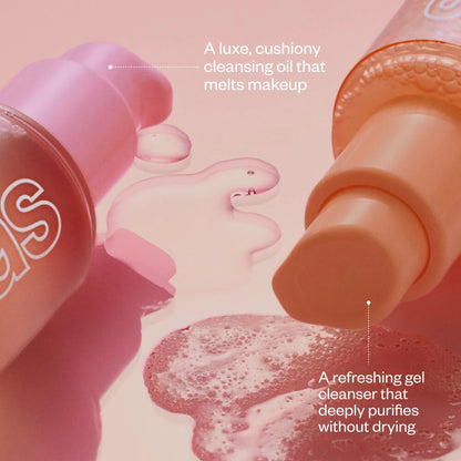 Kosas Mini Plump + Juicy Double Cleansing System — Botanical Oil Cleanser + Gel Cleanser Set, Soap & Sulfate Free, Hydrating Makeup Remover for All Skin Types KosasBuy Supplements Australia