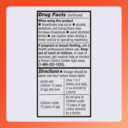 Rugby Meclizine Chewable Tablets 25mg - Anti-Nausea Medicine Helps with Motion Sickness - 100 Count (1 Pack) RUGBY LABORATORIES buy supplements Au