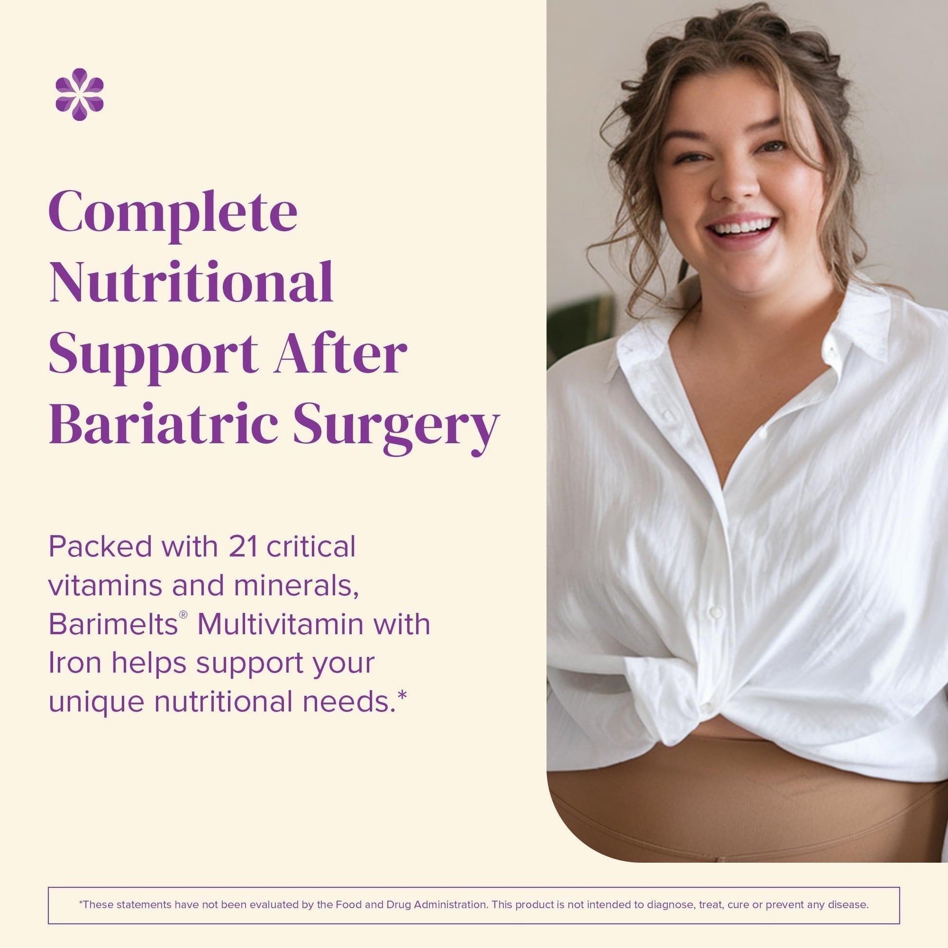 BariMelts Bariatric Multivitamin with Iron, 60 Fast-Dissolving Tablets (1-Month Supply), Sugar-Free Bariatric Vitamins for Women, Natural Fruit Flavor BariMelts buy supplements Au