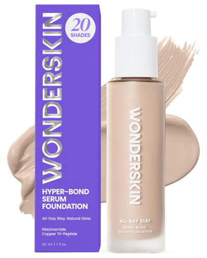 Wonderskin Hyper Bond All-Day Stay Serum Foundation – Waterproof, Transfer-Proof, 24HR Longwear Face Makeup with Niacinamide & Hyaluronic Acid – Lightweight, Natural Finish (Moonstone) WonderskinBuy Supplements Australia