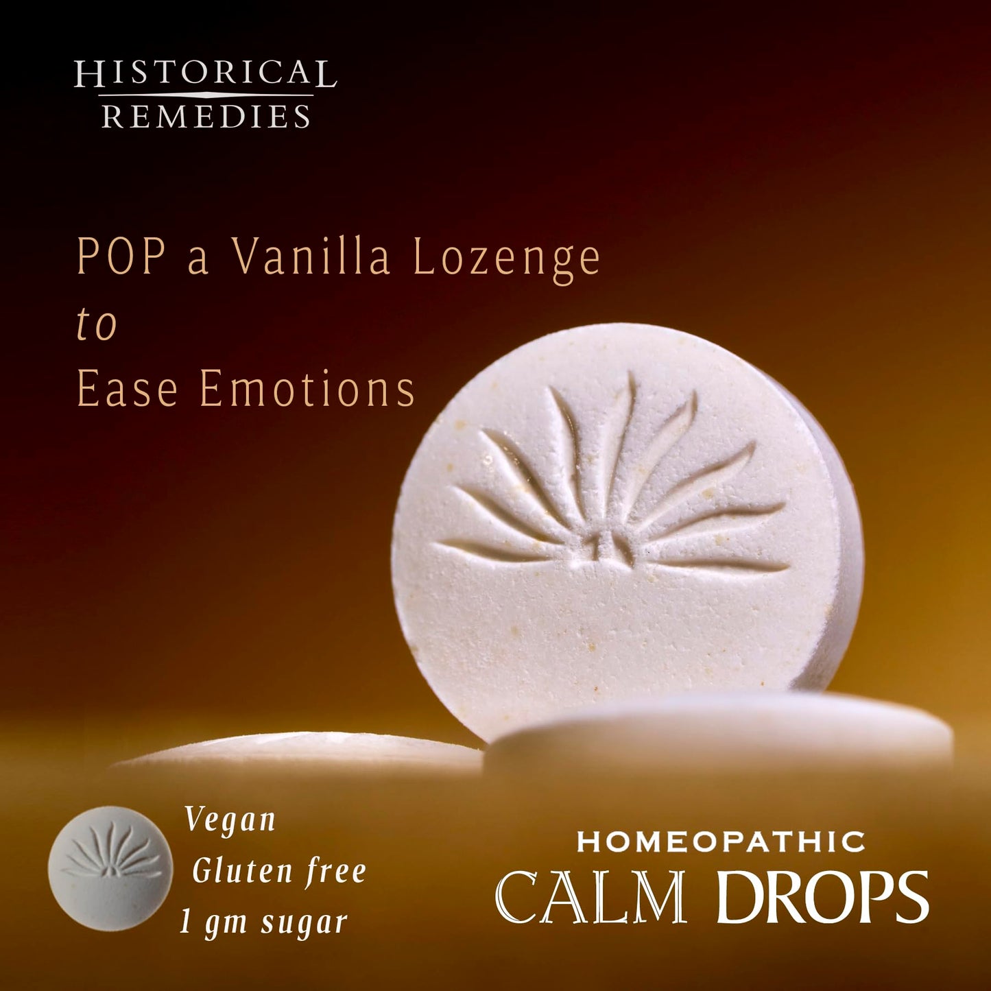 Historical Remedies Calm Drops Homeopathic Lozenges (6 Pack)| Natural Care for Emotional Relief, Vegan & Gluten-Free Organic Vanilla Flavor Drops to Promote Relaxation and a Sense of Calm
