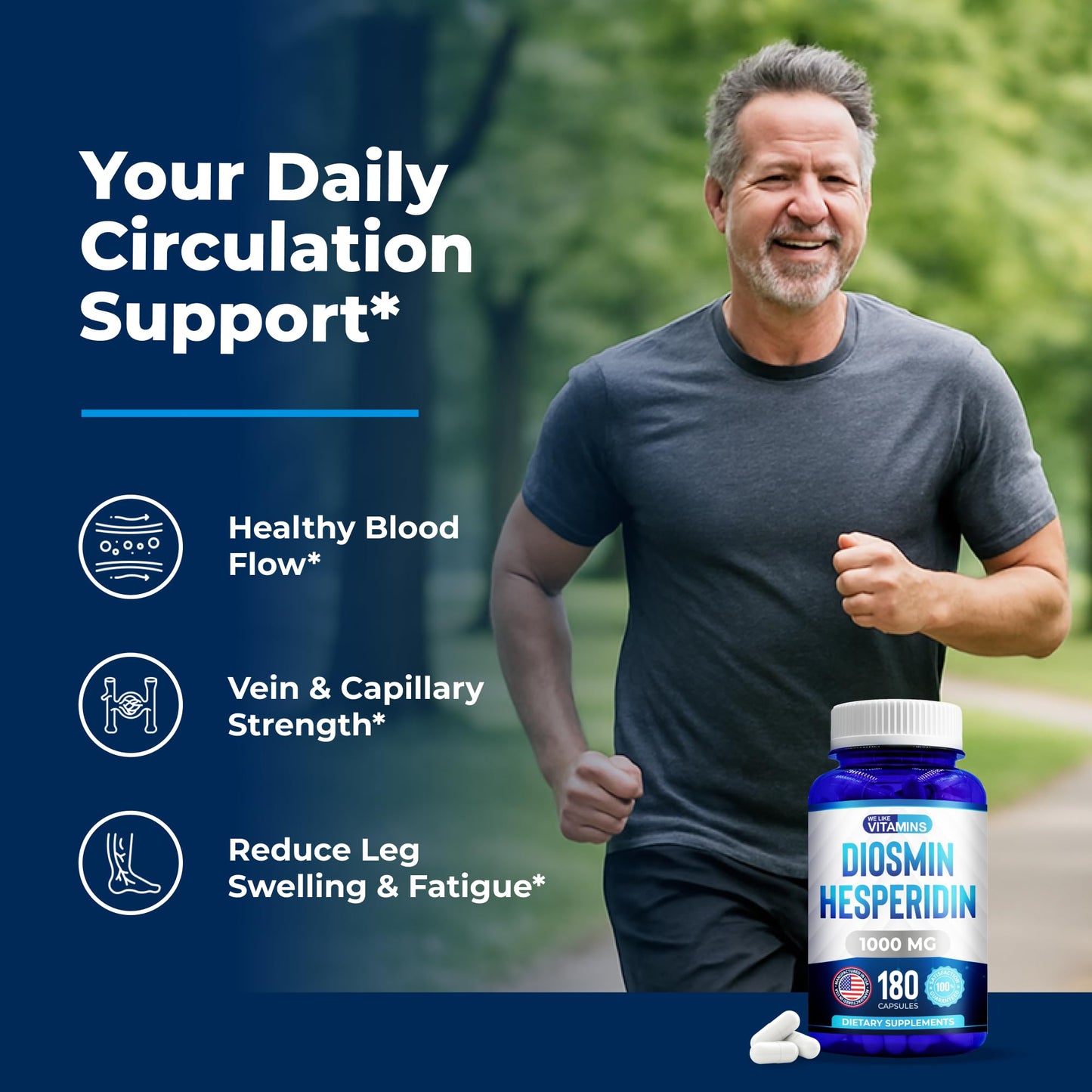 We Like Vitamins Diosmin Hesperidin 1000mg – 180 Capsules – 90 Day Supply - Diosmin and Hesperidin Supplement – Helps to Support Healthy Circulation, Veins, Capillaries, and Lymphatic Drainage We Like VitaminsBuy Supplements Australia