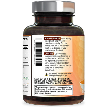 Turmeric Curcumin Supplement - 95% Curcuminoids with Organic Turmeric & BioPerine Black Pepper for Best Absorption - Daily Joint & Immune Health Support