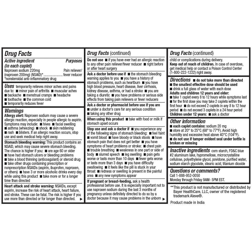 HealthA2Z® Naproxen Sodium 220mg | 300 Caplets | NSAID | Pain Reliever & Fever Reducer HealthA2ZBuy Supplements Australia