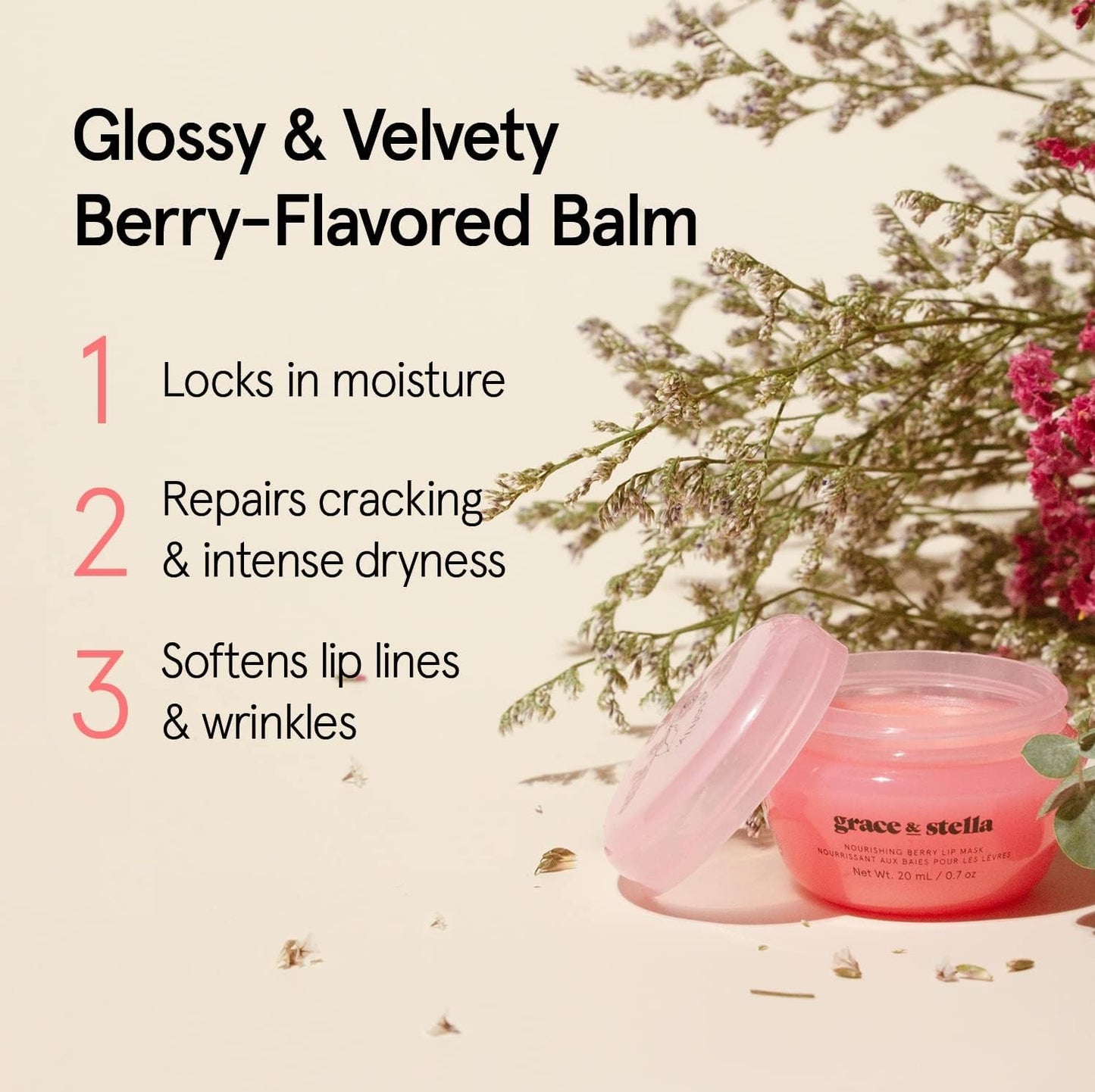 grace & stella Award Winning Lip Butter - Hydrating Lip Balm - Nourishing Lip Mask (1-pack) Travel Essentials, Travel Size Toiletries