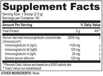 Brain Basics Ultra Pure IgG Supplement - Dairy-Free Supplement IgG-Immunolin Powder, Blended Vitamin & Mineral Supplements, 150g, 60 Servings Brain Bean buy supplements Au