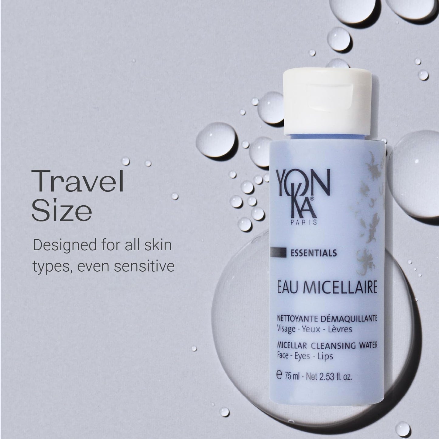 Yonka Eau Micellaire Travel Size | Micellar Water and Cleansing Makeup Remover | Gentle Face Wash with Rose and Chamomile to Remove Impurities and Hydrate | Paraben-Free | 2.53 fl oz YonkaBuy Supplements Australia