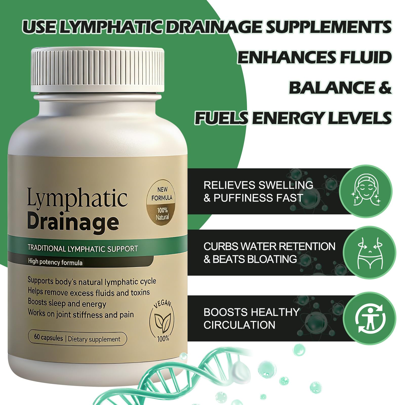 Tnaasmais Lymphatic Drainage Capsules, New Maximum Potency Formula with Dandelion Extract, Lymphatic Drainage Supplement for Fast-Absorbing, Immune Boost, Natural Ingredients, Vegan, 60 Capsules Tnaasmais buy supplements Au
