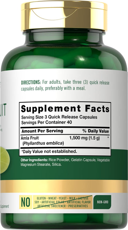 Carlyle Amla Capsules 1500mg | 120 Count | Amalaki Fruit | Herbal Extract Supplement | Non-GMO and Gluten Free