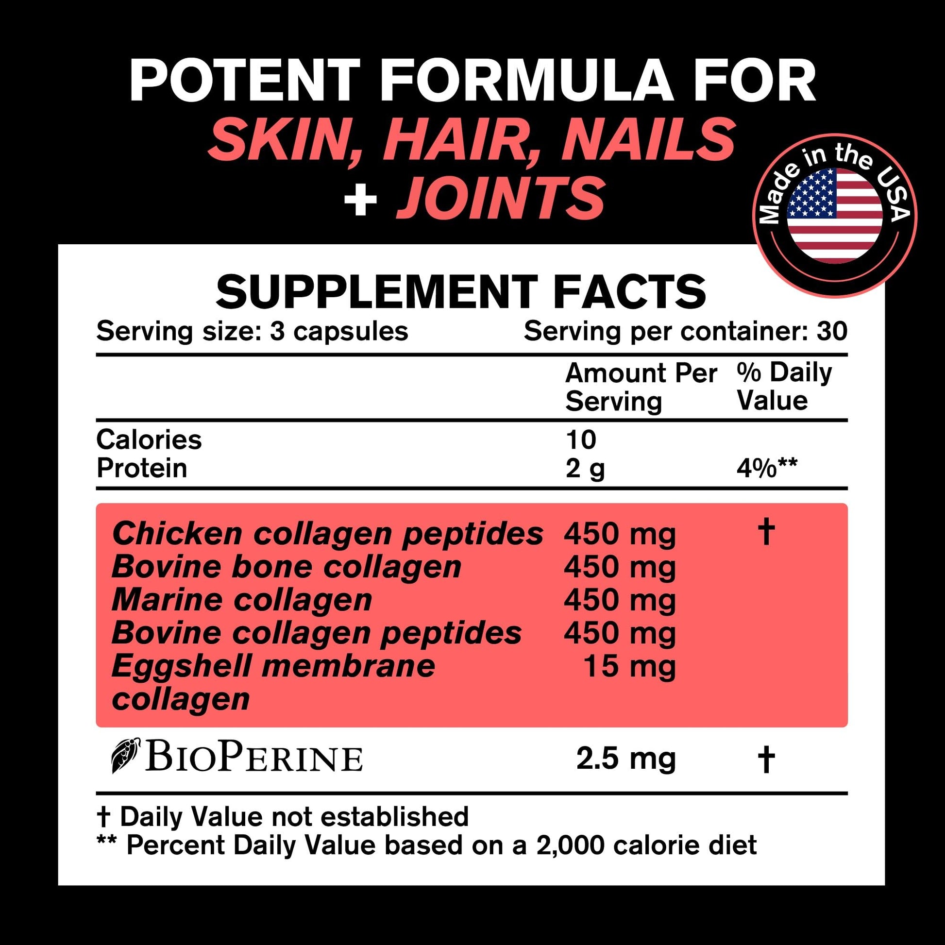 VitaRaw Collagen Pills 1800 mg - Multi Collagen Supplements (Types I, II, III, V & X) Grass Fed Non GMO Collagen Peptides Pills for Hair, Skin and Joints - Hydrolyzed Collagen Protein Powder VitaRaw buy supplements Au