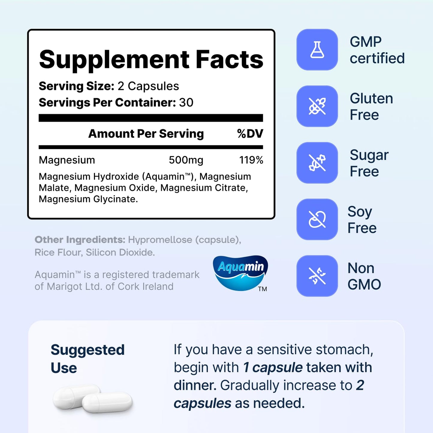 Spectrum 5 Magnesium | 5-in-1 Complex + 72 Trace Minerals for Enhanced Absorption | Irish Sea Sourced | 500mg per Serving | Made in USA, Third Party Tested, GMP Certified SonoHealth buy supplements Au