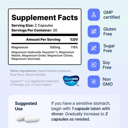 Spectrum 5 Magnesium | 5-in-1 Complex + 72 Trace Minerals for Enhanced Absorption | Irish Sea Sourced | 500mg per Serving | Made in USA, Third Party Tested, GMP Certified SonoHealth buy supplements Au