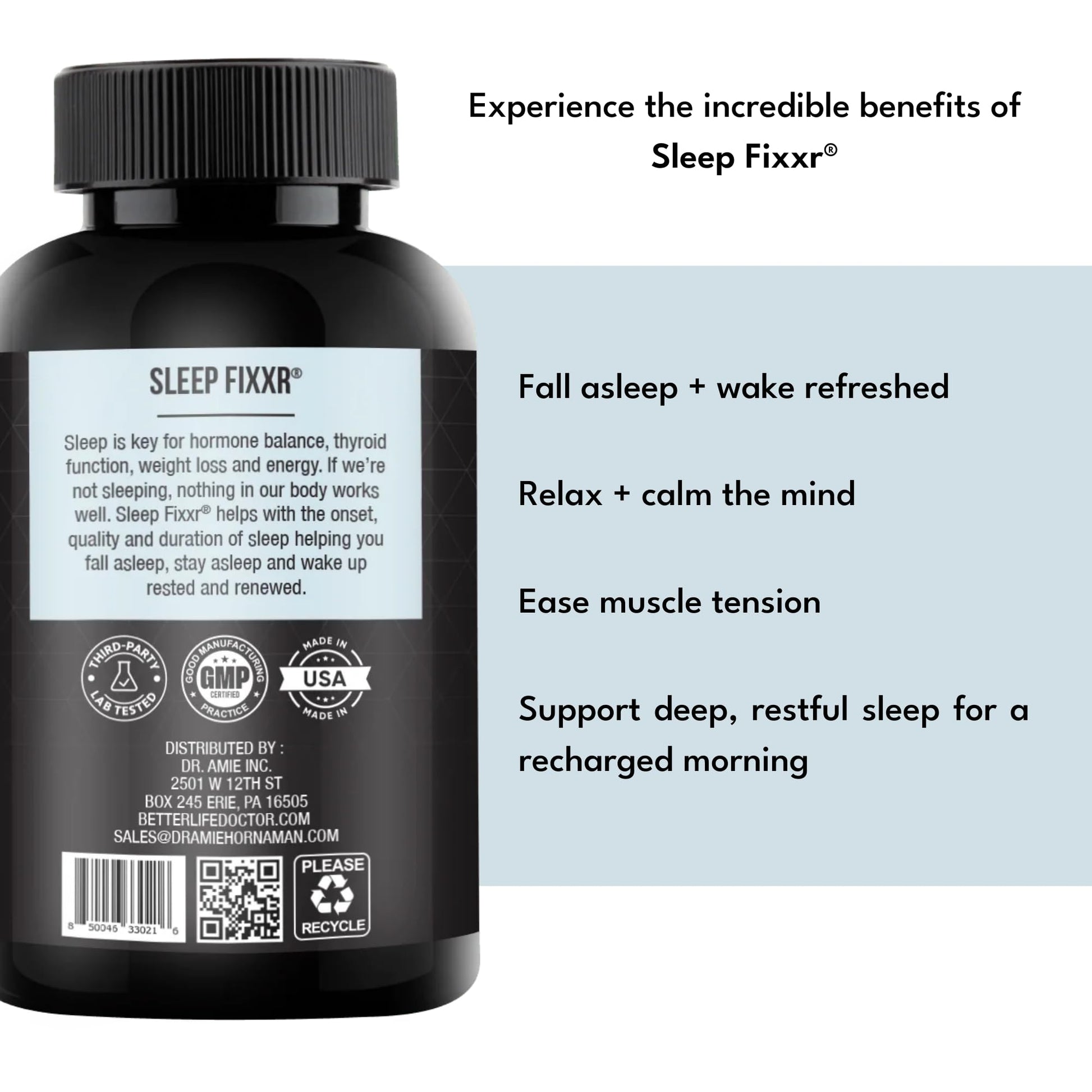 Fixxr Sleep Support by Dr. Amie | with Melatonin, Inositol, and Magnesium | 30 Day Supply, 60 Capsules Fixxr buy supplements Au