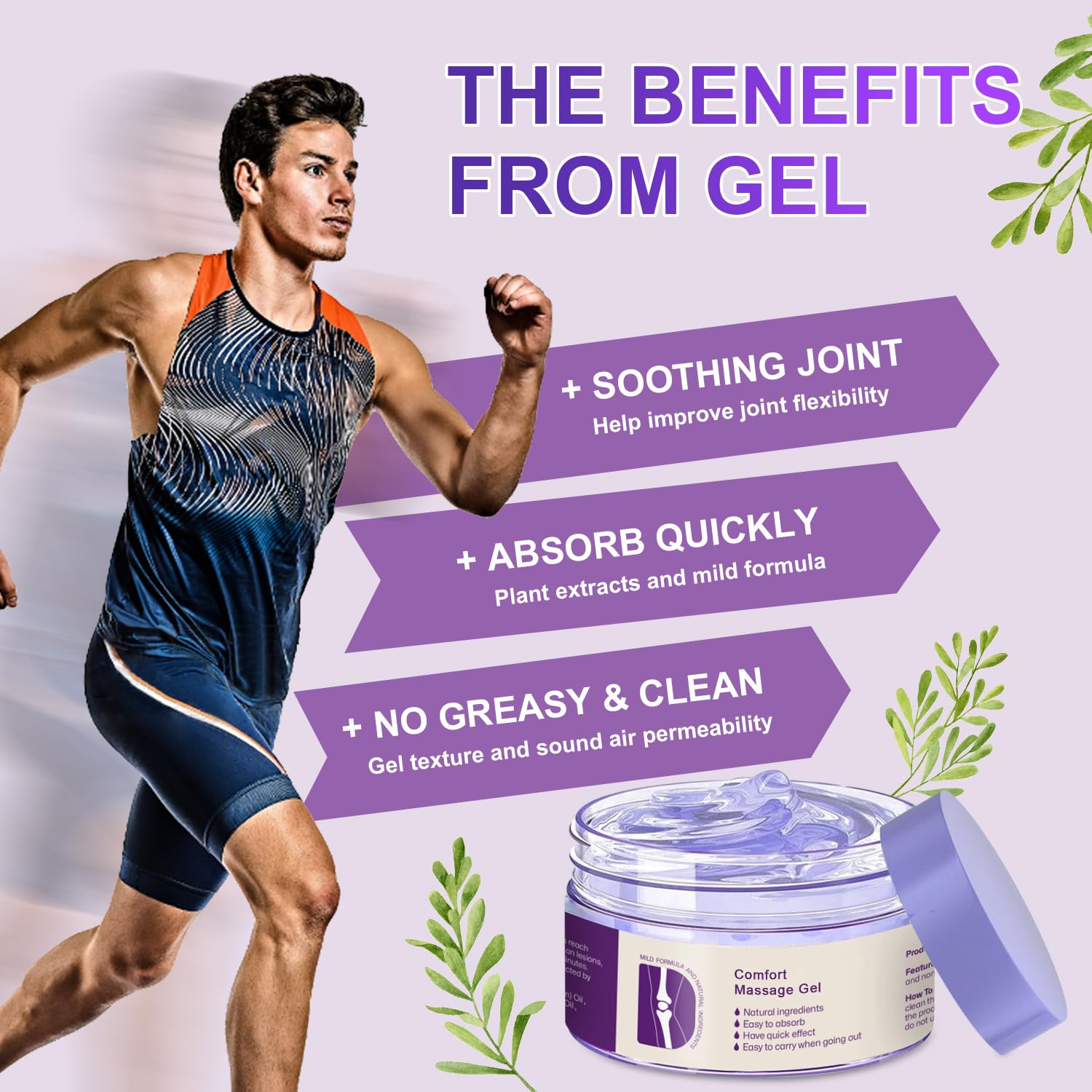 Kresin Joint Comfort Purple Gel, Kresin Joint Comfort Massage Gel, Soothes Discomfort for Neck, Back, Knees, Lumbar, and Feet, Absorb Quickly and Non-Greasy, 1.76 OZ, Violet JosmonBuy Supplements Australia