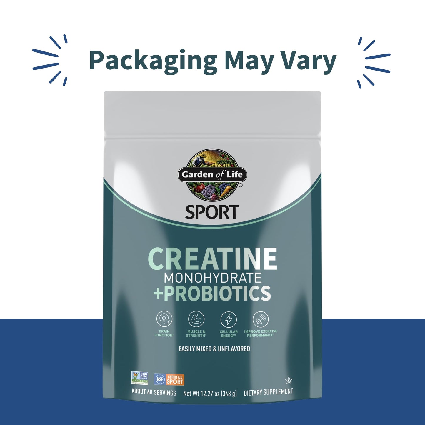 Creatine Monohydrate Powder for Women and Men by Garden of Life, Micronized Pre Workout with Probiotics for Muscle, Strength, Performance, Sport Amino Energy,
