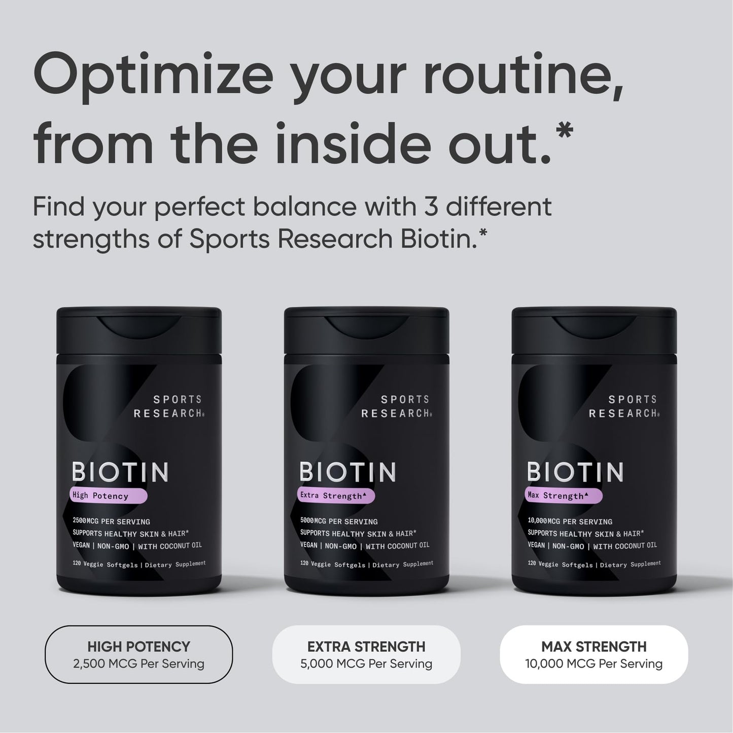 Sports Research® Biotin 10,000mcg with Organic Coconut Oil - Biotin (Vitamin B7) for Healthy Skin and Hair Support* - for Women and Men - Vegan, Non-GMO, Gluten & Soy-Free - 30 Veggie Softgels Sports Research buy supplements Au