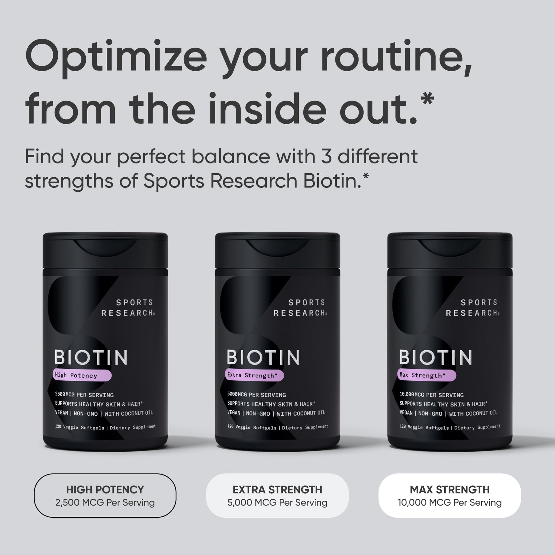 Sports Research® Biotin 10,000mcg with Organic Coconut Oil - Biotin (Vitamin B7) for Healthy Skin and Hair Support* - for Women and Men - Vegan, Non-GMO, Gluten & Soy-Free - 30 Veggie Softgels Sports Research buy supplements Au