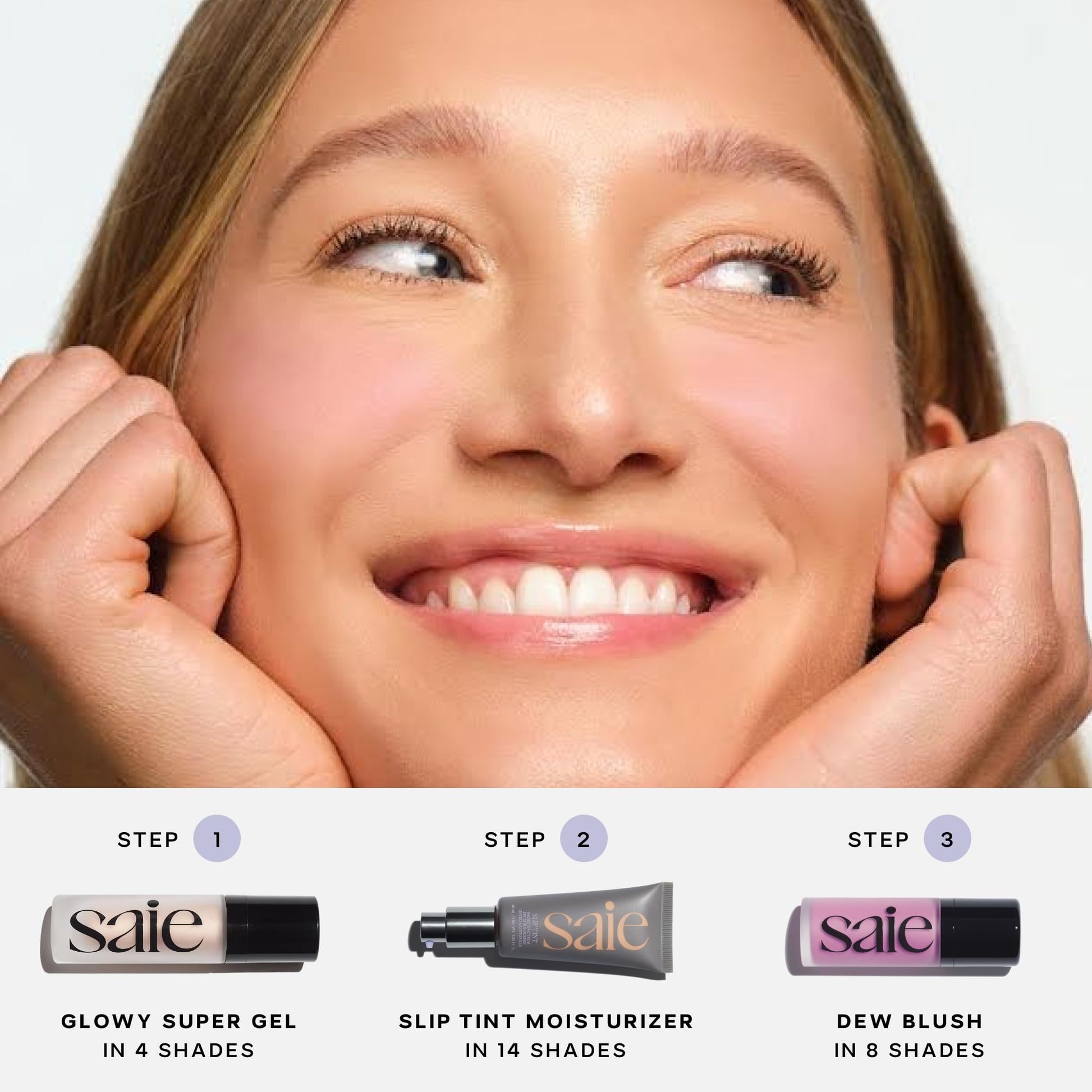 Saie Glowy Super Gel Warmglow Duo - Lightweight Illuminator & Makeup Primer for Glowing Skin - Soft Warm Gold (1 oz & 0.5 oz) SaieBuy Supplements Australia