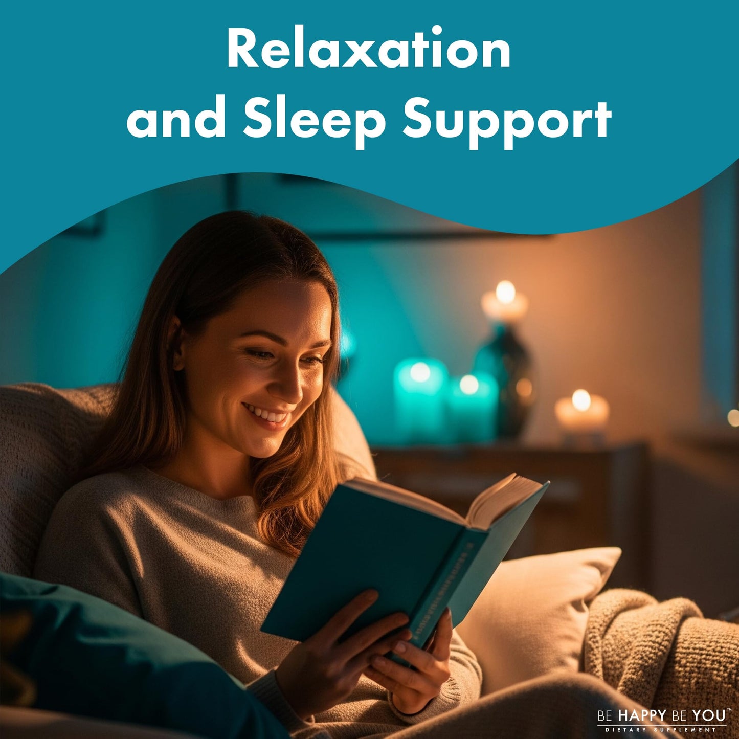 Be Happy Be You Magnesium Glycinate Gummies with L-Theanine – Relaxation & Sleep Support – Vegan, Gelatin-Free, Mixed Berry Flavor