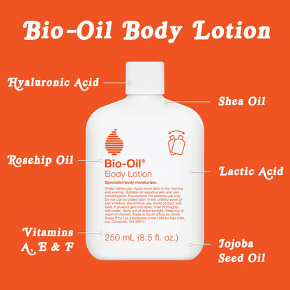 Bio-Oil Moisturizing Body Lotion for Dry Skin, Ultra-Lightweight High-Oil Hydration, with Jojoba Oil, Rosehip Oil