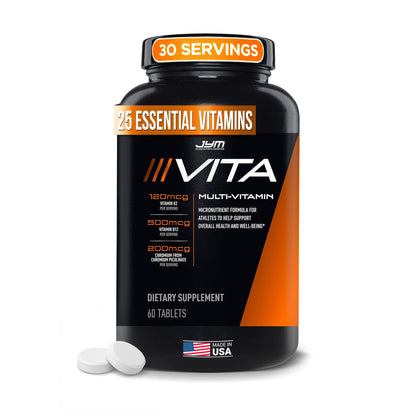 JYM Supplement Science Vita JYM Sports Multivitamin & Mineral Support, Vitamin A, C, B6, B12, E, K, Boron, Biotin, Potassium 60 Tablets JYM Supplement Science buy supplements Au