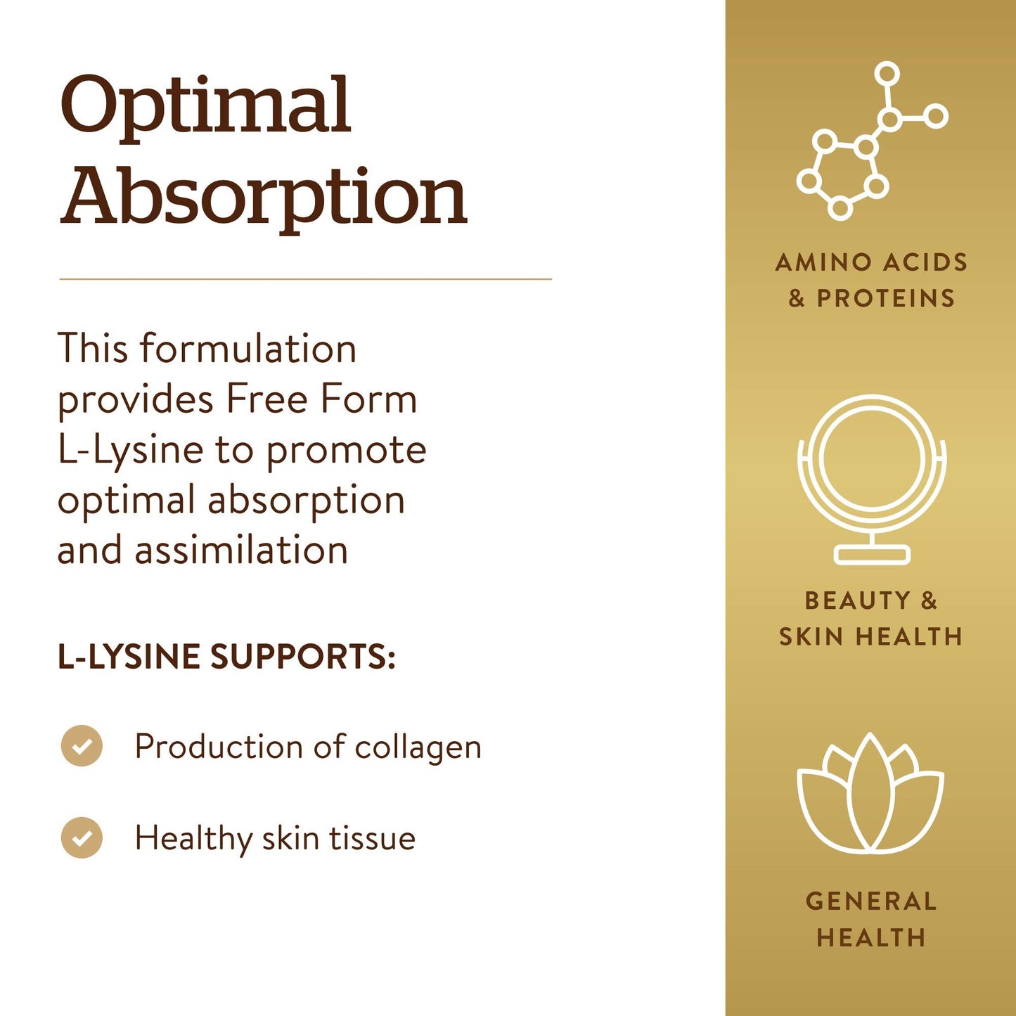 Solgar L-Lysine 1000 mg, 250 Tablets - Enhanced Absorption and Assimilation - Promotes Integrity of Skin and Lips - Collagen Support - Amino Acids