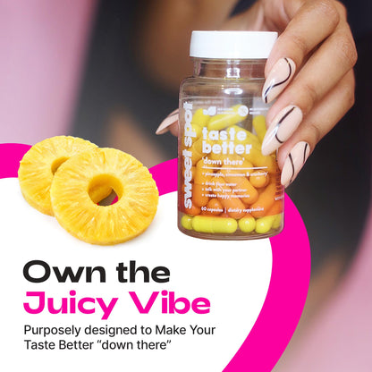 Sweet Spot – Pineapple & Cranberry Vaginal Health Supplement, 60 Capsules – Freshens Taste, Promotes Feminine Balance