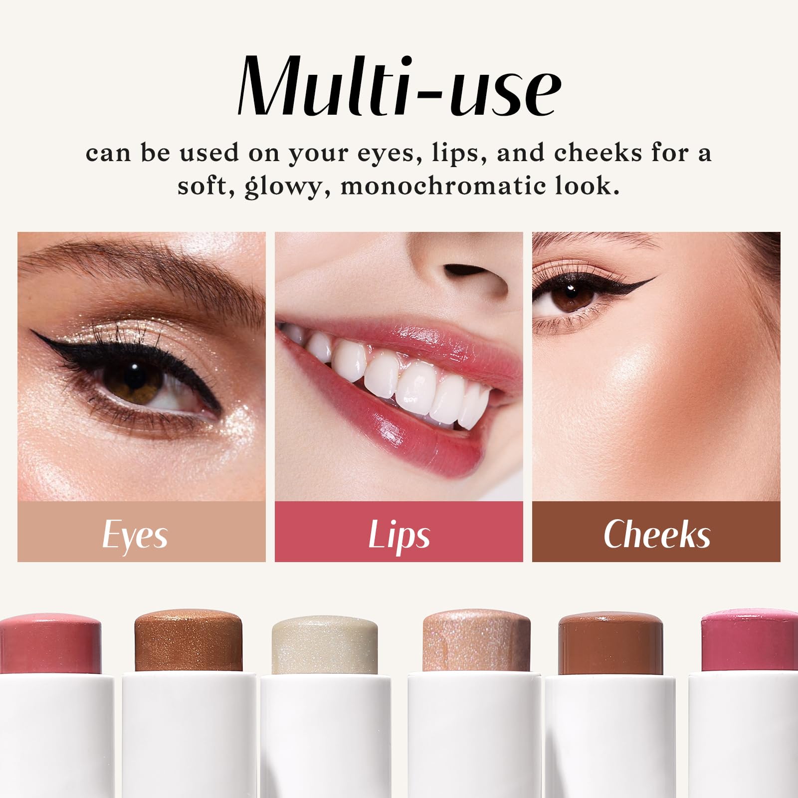 KIMUSE Face Sticks Trio, Cream Blush Stick & Highlighter Stick & Contour Stick for Sculpt the Cheeks, Long Lasting Cream Contour Stick Trio for Face Makeup, with Brush KIMUSEBuy Supplements Australia