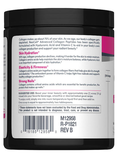 NeoCell Collagen Peptides Powder | 6.9 oz | Unflavored Supplement | with Vitamin C and Hyaluronic Acid | Advanced Formula | Hair, Skin, & Nails | for Women and Men NeoCell buy supplements Au
