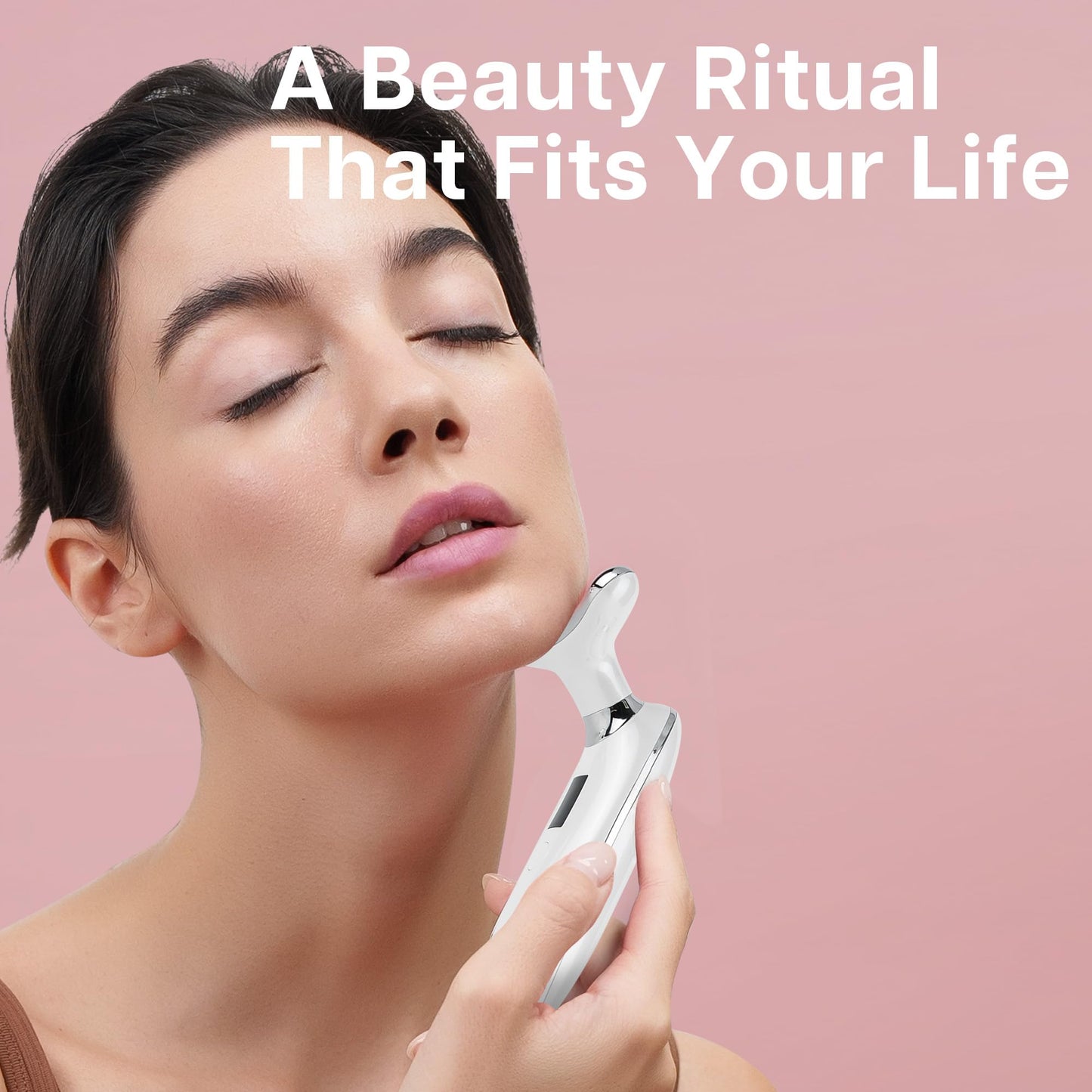 VRAIKO Lilac 7-in-1 Beauty Massager for Face and Neck - Jawline Lifting & Firming - Face Lymphatic Drainage Massager for Anti Aging Wrinkle, Forehead Lines, and Dark Circles, White VRAIKO buy supplements Au
