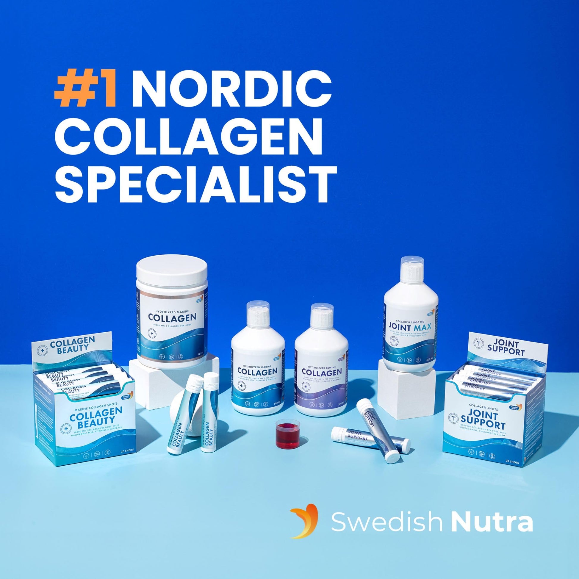 Swedish Nutra 10,000 mg Hydrolyzed Marine Collagen Liquid Supplement - 500 ml, 20 Day Supply | Hyaluronic Acid, Biotin & Vitamin C for Healthy Hair, Skin, Nails & Joints | For Men & Women | Sugar-Free Swedish Nutra buy supplements Au